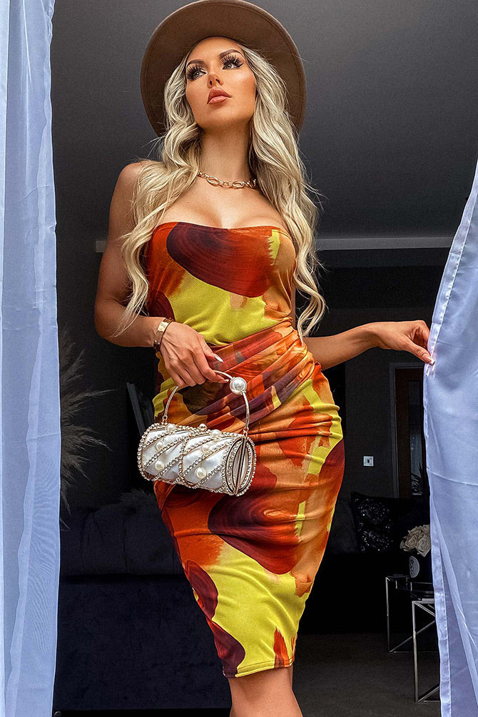 Sunset Mesh Bandeau Dress