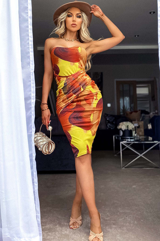 Sunset Mesh Bandeau Dress
