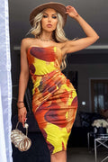 Sunset Mesh Bandeau Dress