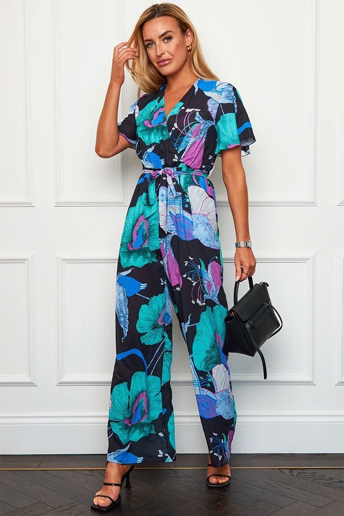 Angel Sleeve Wide Leg Jumpsuit