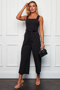 Black Square Neck Culotte Jumpsuit