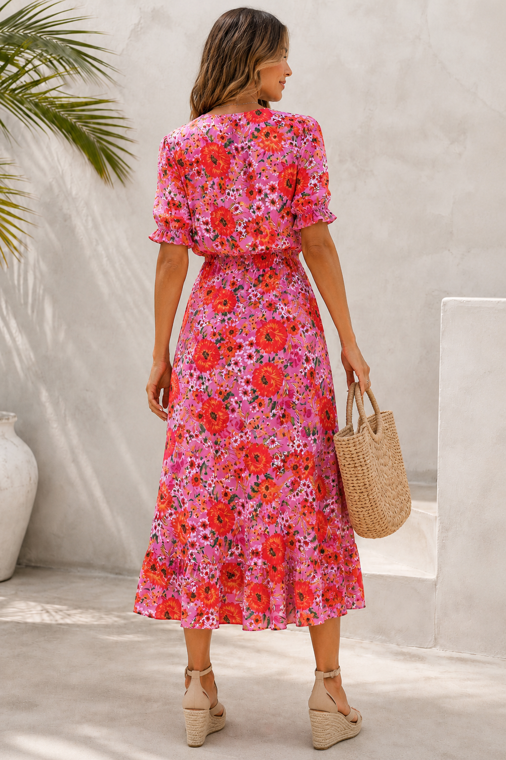 Floral Side Slit Midaxi Dress